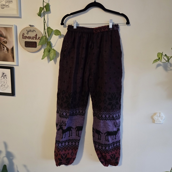 Handmade Pants - Cozy Purple and Black Women's Pants